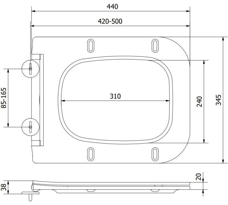 Mexen Madox, toaletné WC sedadlo s pomalým zatváraním, duroplast, tmavá šedá, 39154061