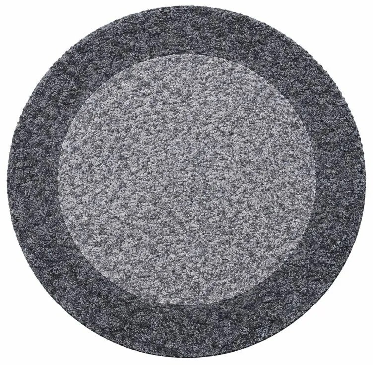 Ayyildiz, Kusový koberec Life Shaggy 1503 grey kruh, 120x120 (priemer) kruh, šedá, obývacia izba