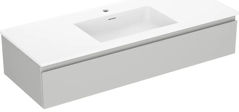 Mexen Orio, kúpeľňová skrinka 120 cm s umývadlom Otis, 1 zásuvka, šedá matná/biela matná, 91A10-12023-1-BF62-W18M01