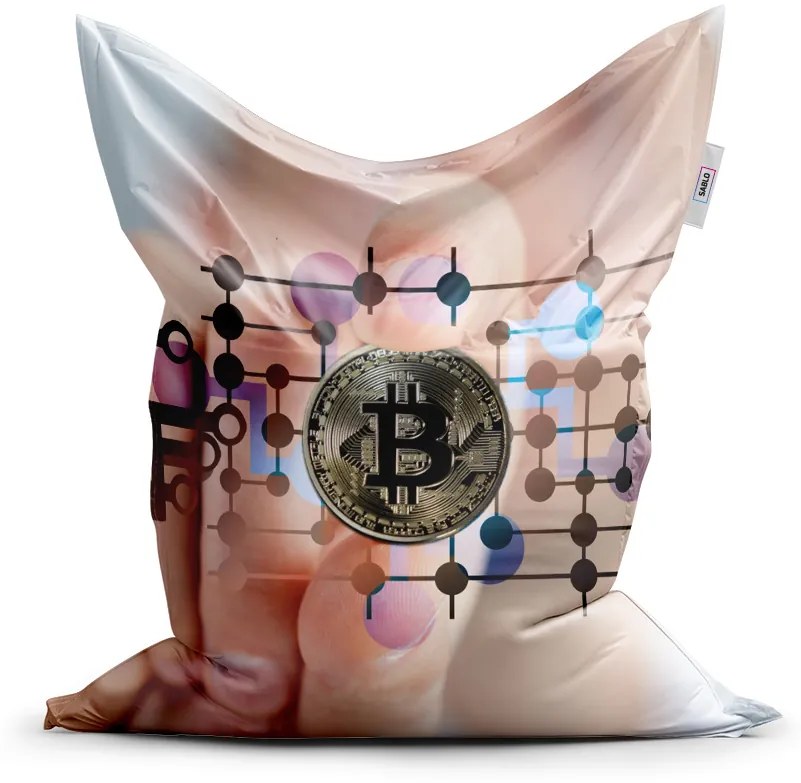 Sablio Sedací vak Bitcoin - 150x100 cm