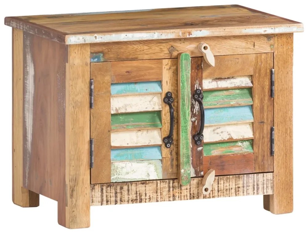 furniture-nabytek.cz - Masivní lavička Wakefield z recyklovaného dřeva, lakovaná, vícebarevná