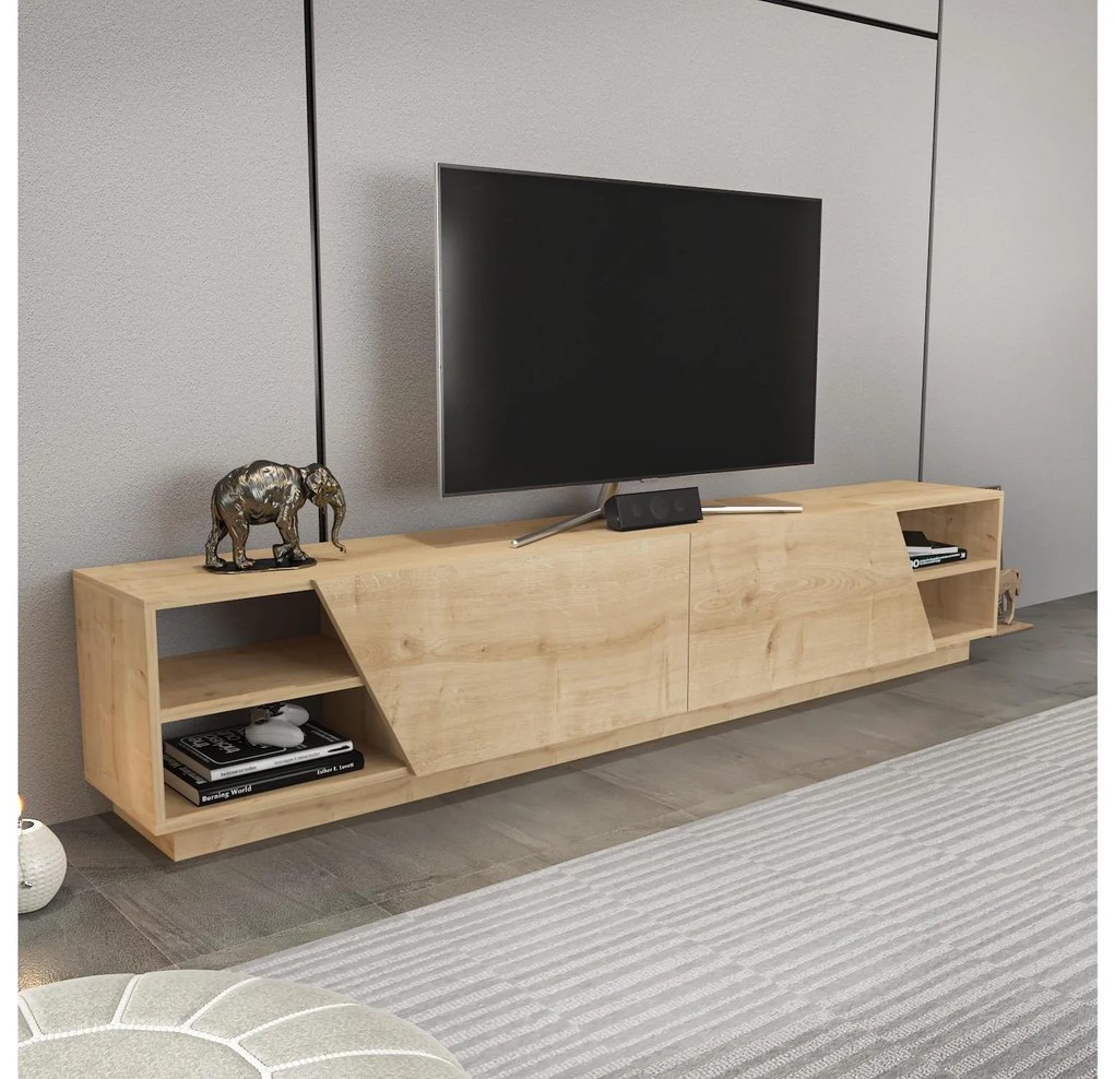 TV stolík/skrinka Rodos (dub) . Akcia -19%. Vlastná spoľahlivá doprava až k Vám domov. 1102533
