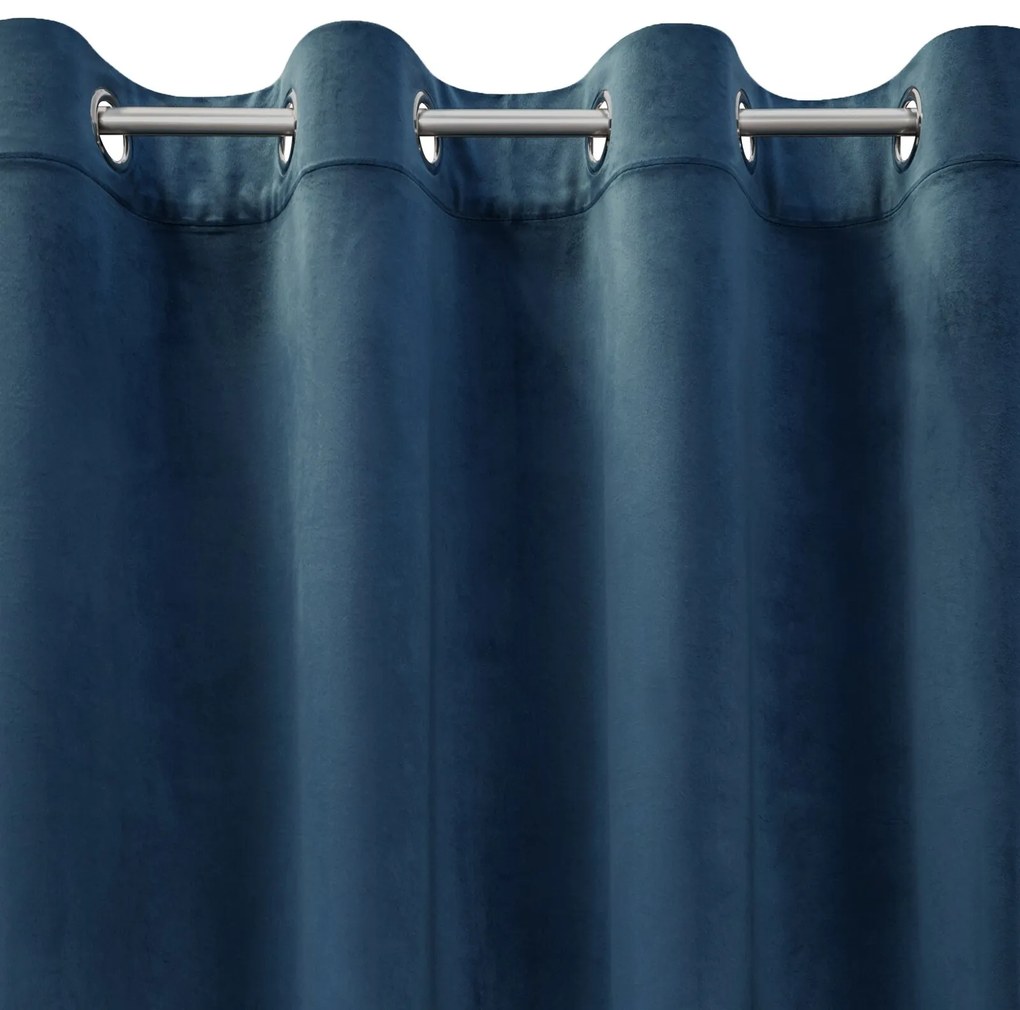 ZATEMŇOVACÍ ZÁVES NA KRÚŽKOCH ROSA 140X250 CM MODRÁ