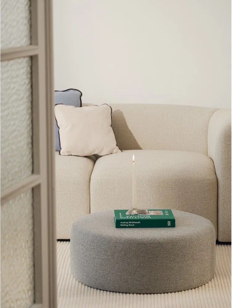 Sivý vlnený taburet Folk – noo.ma