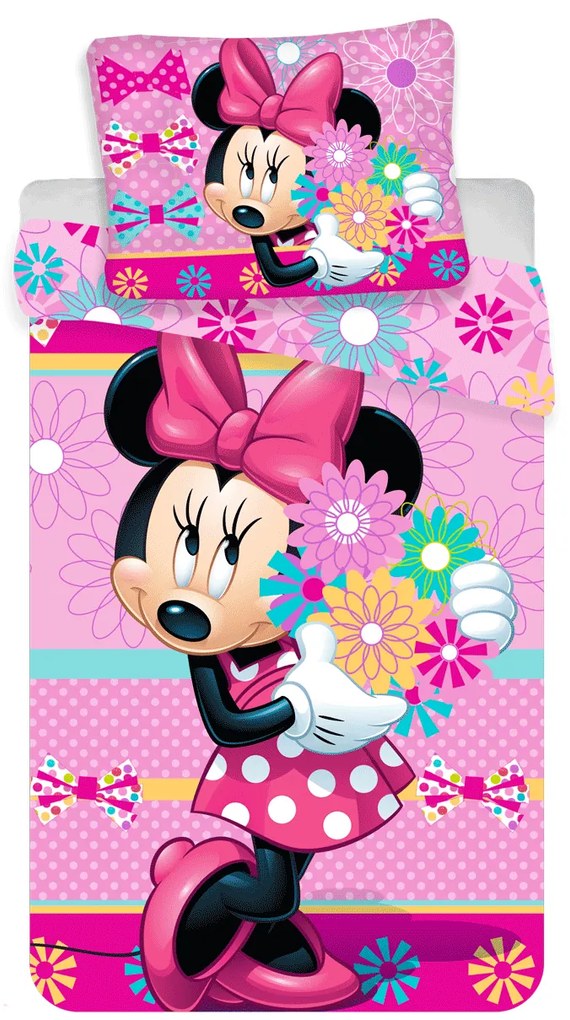 Jerry Fabrics Povlečení Minnie Bows and flowers 140x200 70x90