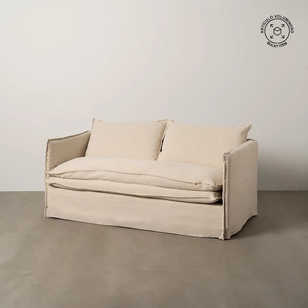 Krémová ľanová pohovka 180 cm – Ixia