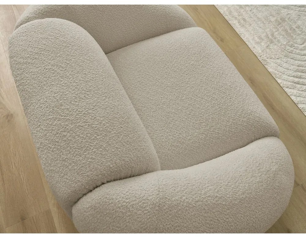Béžové kreslo z textílie bouclé Tina – Bobochic Paris