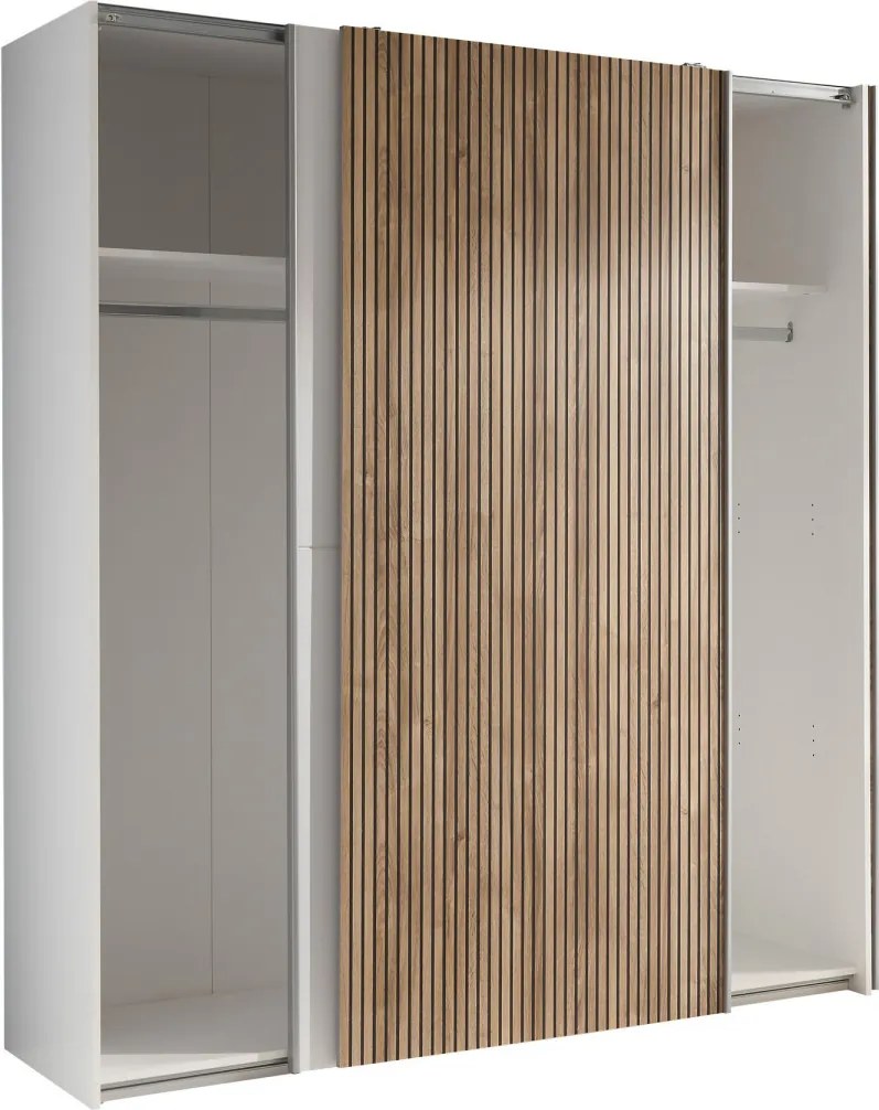 Šatníková skriňa Berno, 170 cm, biela/dub
