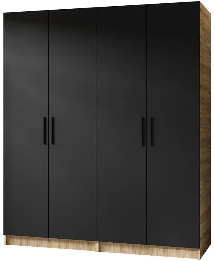 Skriňa X2 Gold 2d Dub Craft Zlatý/Čierna