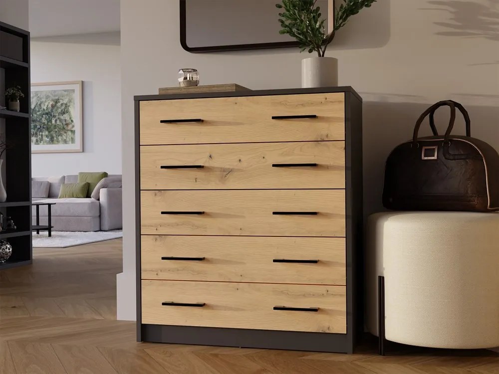 Botník ALEX 74 cm antracitový/dub artisan