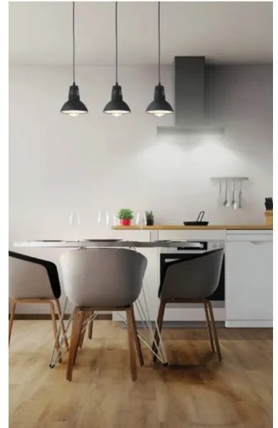 Redo 01-1279 - Luster na lanku PEEP 1xE27/42W/230V pr. 16,5 cm čierna