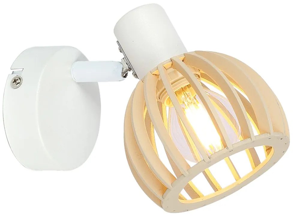 Candellux ATARRI Nástenné svietidlo 1X25W E14 White Wood 91-68019