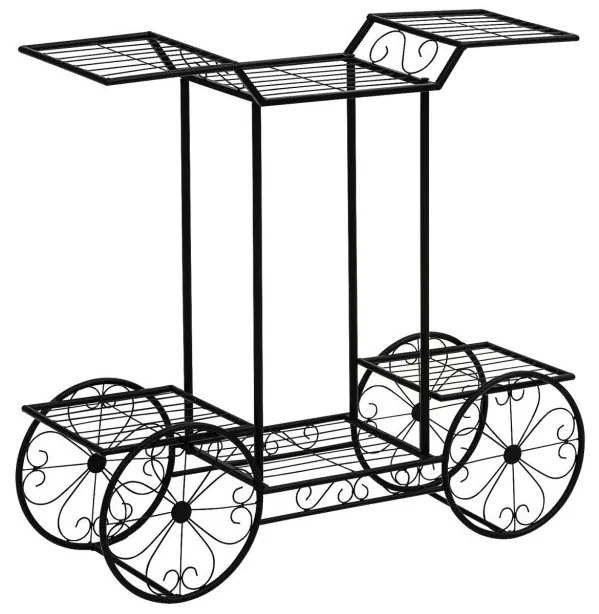 STILISTA stojan na rastliny, vozík, 77 x 75 x 28 cm, oceľ