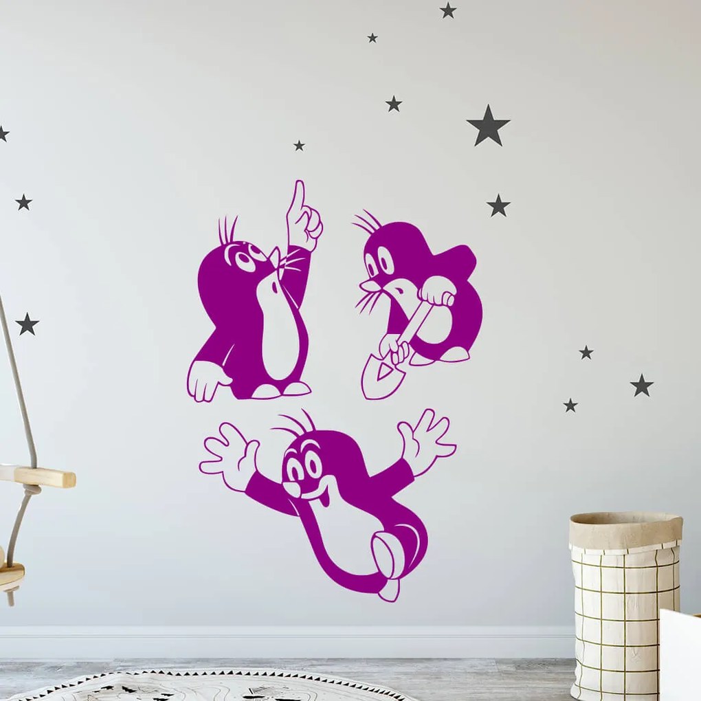 Veselá Stena Samolepka Krtko Farba: modrá, Veľkosť: 100 x 69 cm