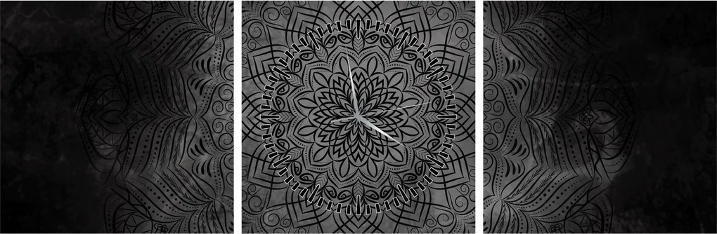 Obraz - Mystická mandala (s hodinami) (90x30 cm)