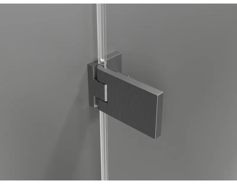 Mexen Lunar-F Duo, sklápací sprchový kút 90 x 70 cm, 8mm číre sklo, profil grafit brúsený, 836-090L-070P-66-00