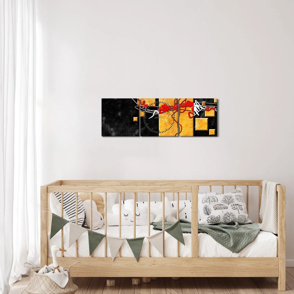 Abstraktný obraz - Tanečnice (s hodinami) (90x30 cm)