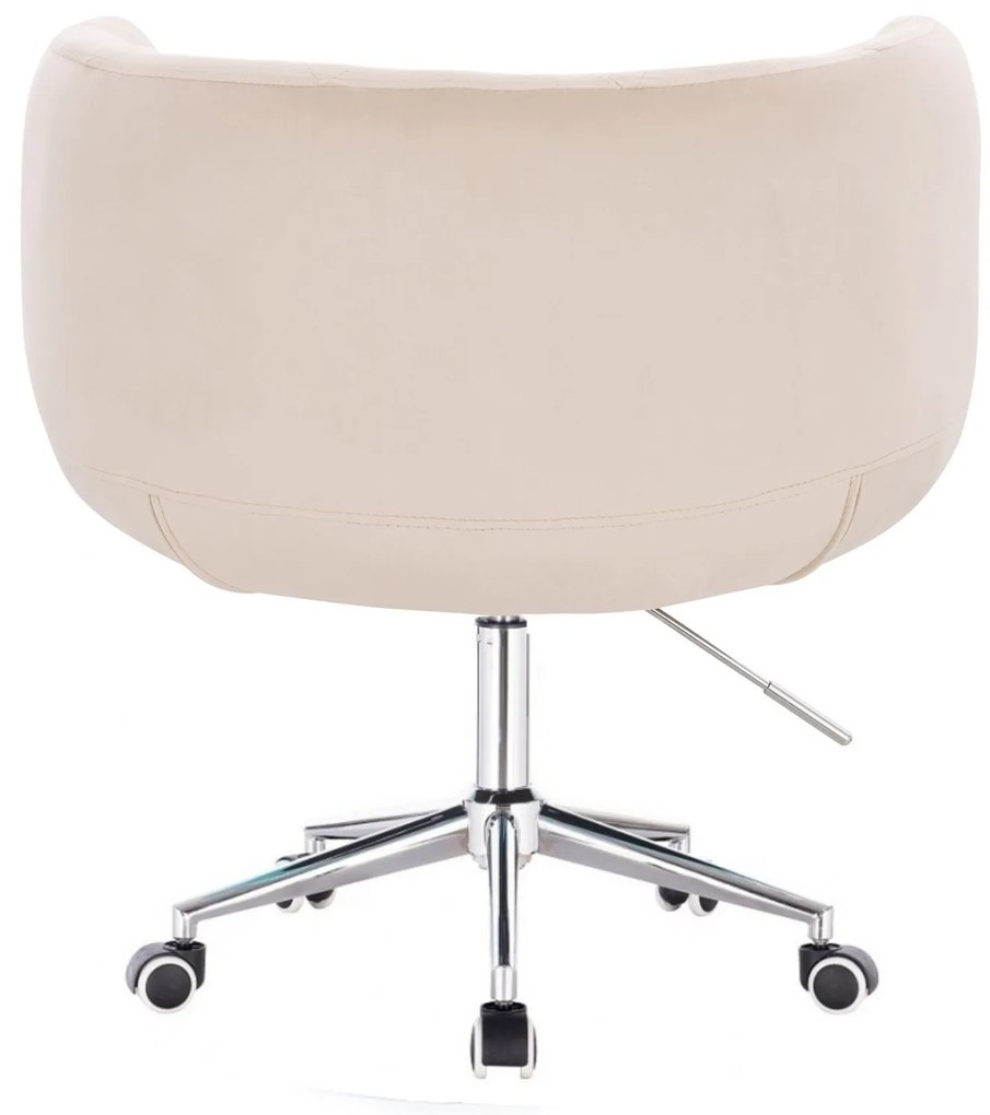 LuxuryForm DESIGN Kreslo MONTANA VELUR na striebornej podstave s kolieskami - krémové