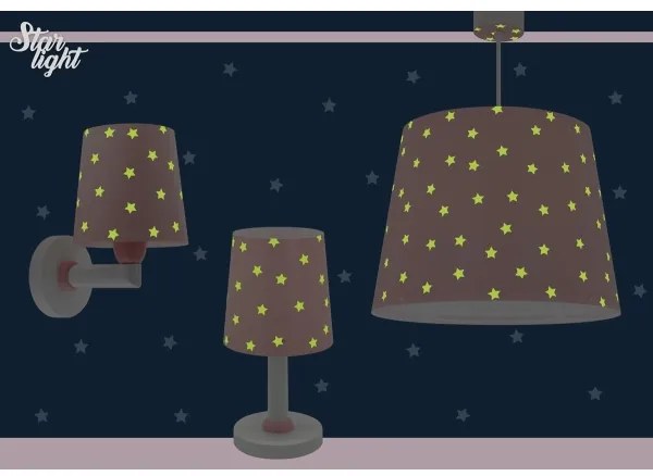 Dalber 82219S - Detské nástenné svietidlo STAR LIGHT 1xE27/60W/230V ružová