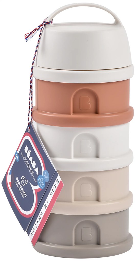 Súprava téglikov na sušené mlieko / desiatu Cotton White / Terracotta