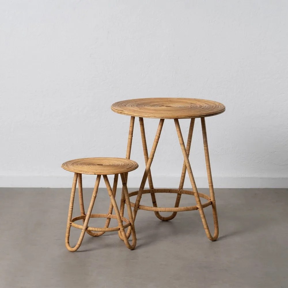 Ratanový okrúhly odkladací stolík ø 60 cm – Ixia