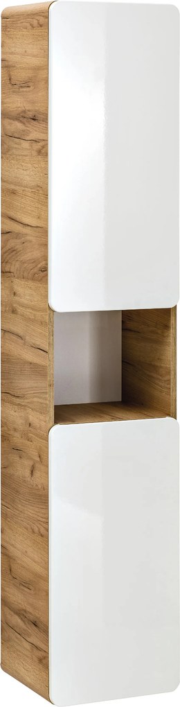 ArtCom Kúpeľňová zostava ARUBA White | dub craft zlatý/biely lesk Typ: Vysoká skrinka 800 - 170 x 35 x 32 cm