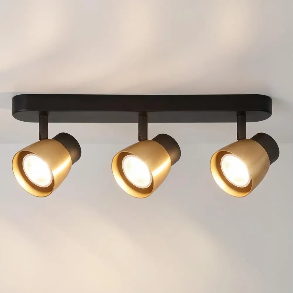 Brilagi - Bodové svietidlo NUGGET 3xGU10/30W/230V čierna/zlatá