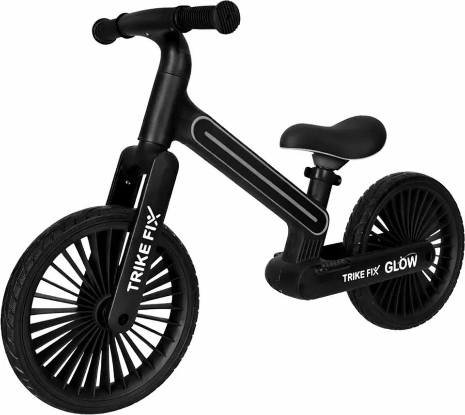 KIK Detský bežecký bicykel Fix Glow LED čierny