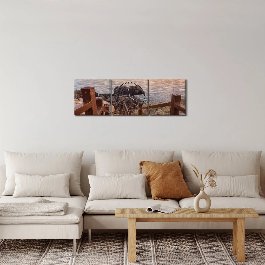 Obraz - Zostup k moru (s hodinami) (90x30 cm)