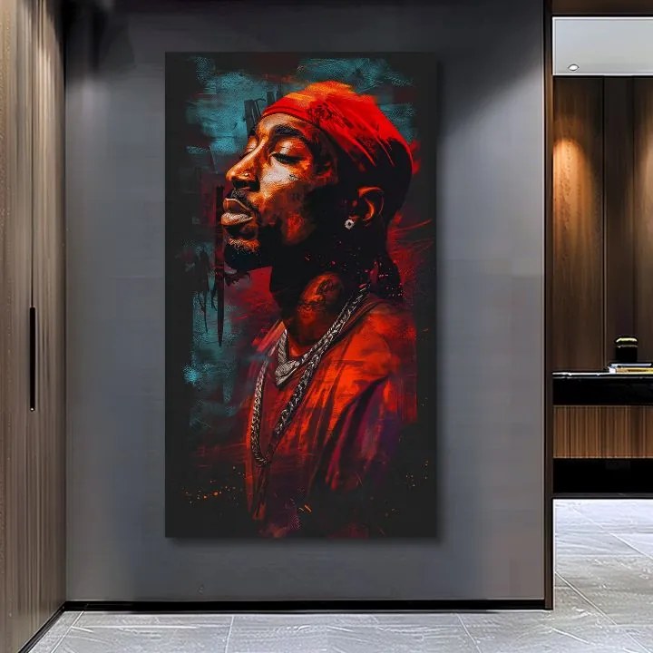 Obraz Tupac Shakur - Ikona za mikrofónom | 100% originál domalovaný akrylom