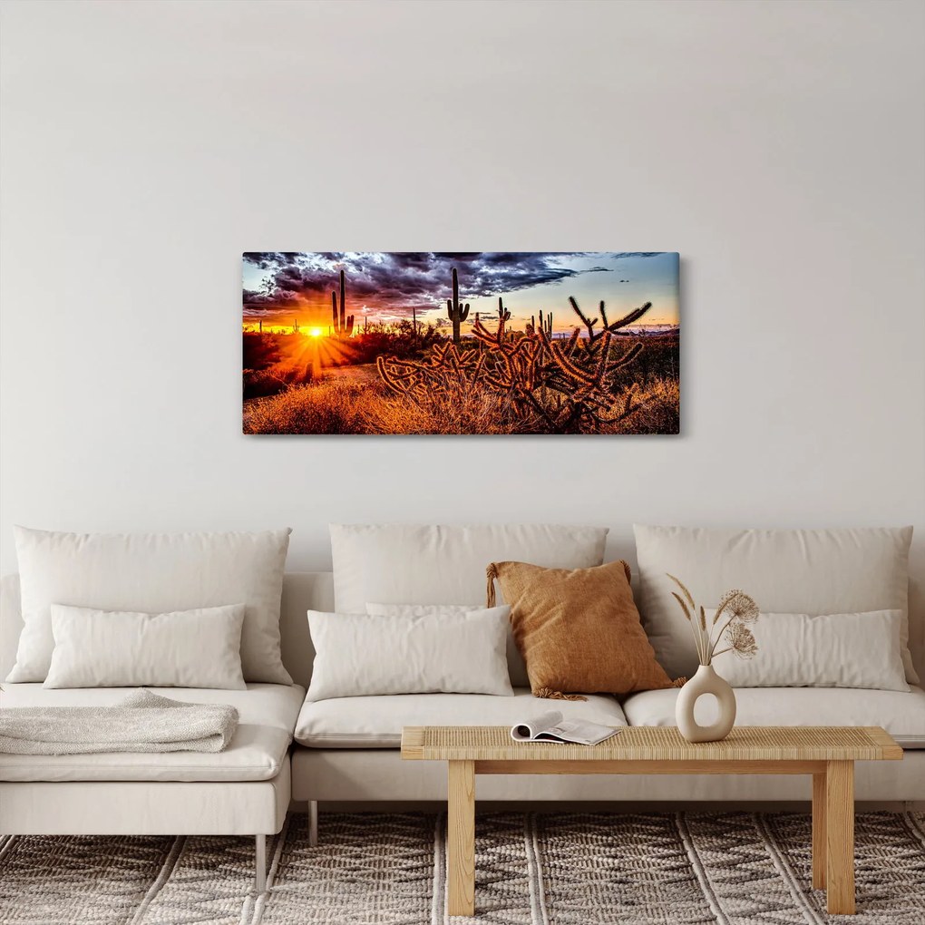 Obraz - Zlatá hodinka púšte (120x50 cm)
