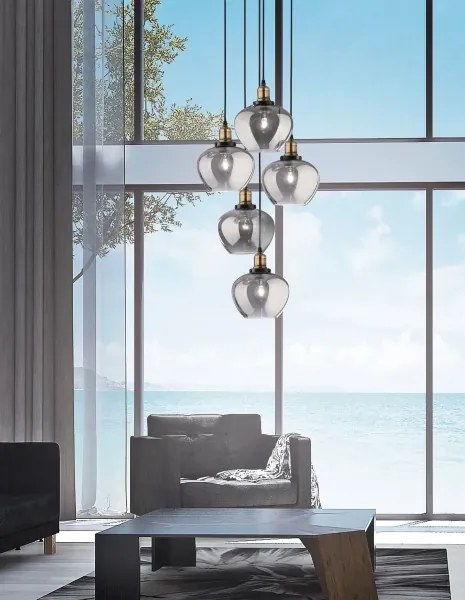 Luxusný luster Cedro 50 tmavo sivé