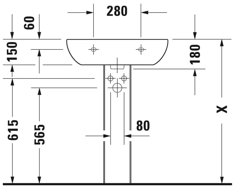 Duravit D-Code - Umývadlo 600x460 mm, s prepadom, biela 23106000002