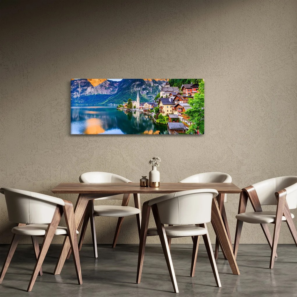 Obraz - Alpská dedina (120x50 cm)