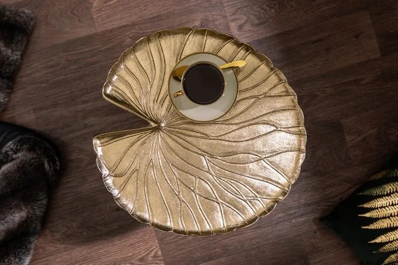 Nemecko - Odkladací stolík GOLD LEAF 40 cm zlatý
