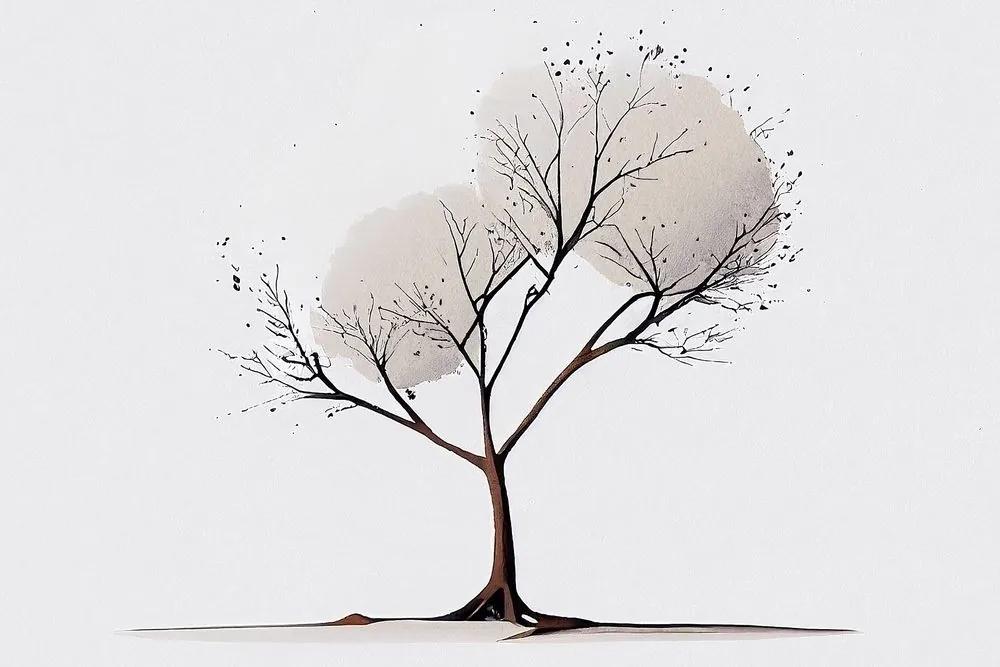 Obraz minimalistický strom bez lístia - 120x80