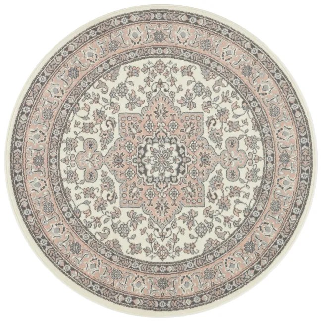 Koberec Hanse Home Mirkan Parun Täbriz krémový / ružový kruh