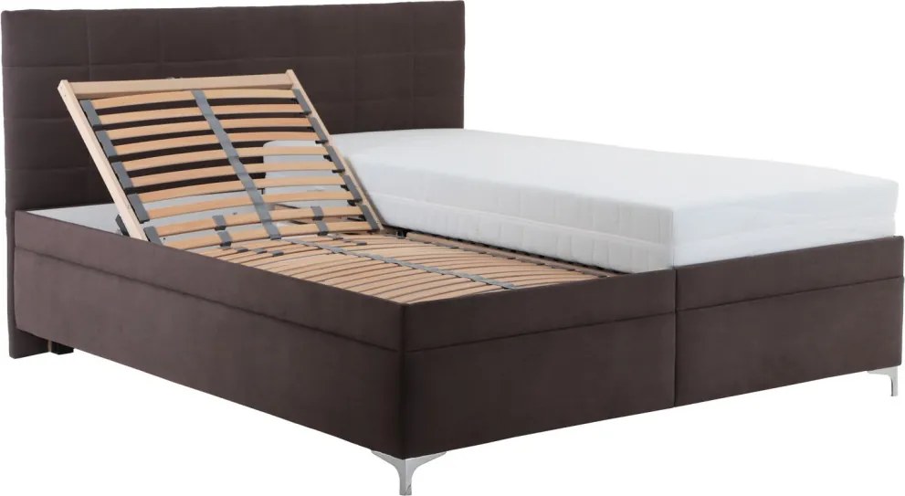 Posteľ Izolda 180x200 cm, hnedá látka