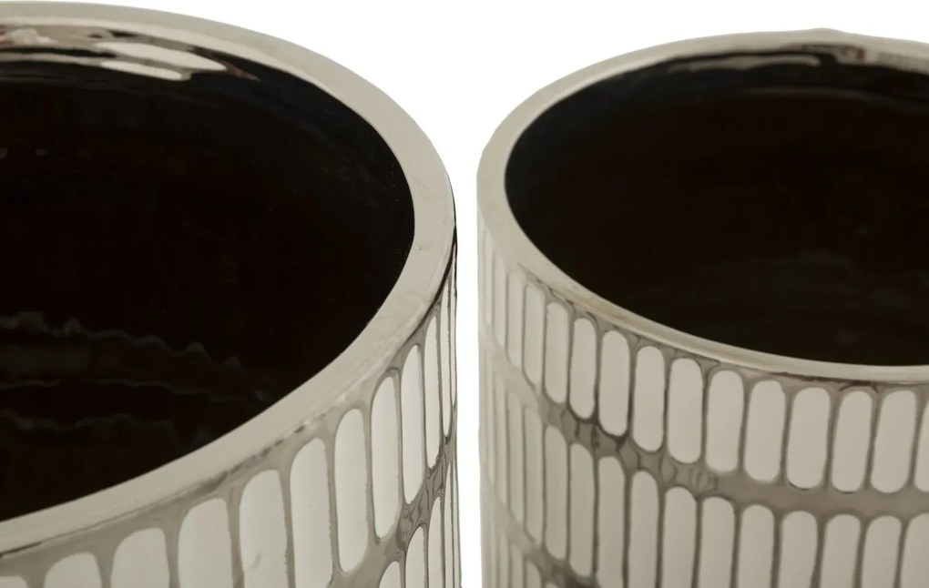 Sada 2 ks obalů na květináč Ray bílo-stříbrná