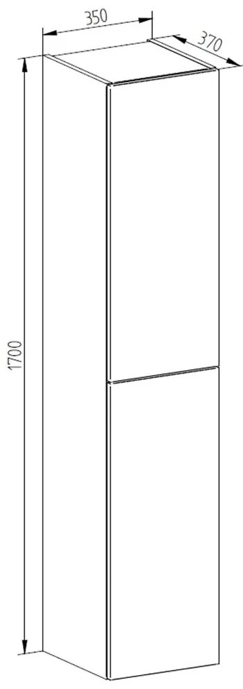 Mereo Aira, kúpeľňová skrinka 170 cm vysoká, pravé otváranie, Multidecor, Betón Chicago tmavosivý, MER-CN794PNBCS2