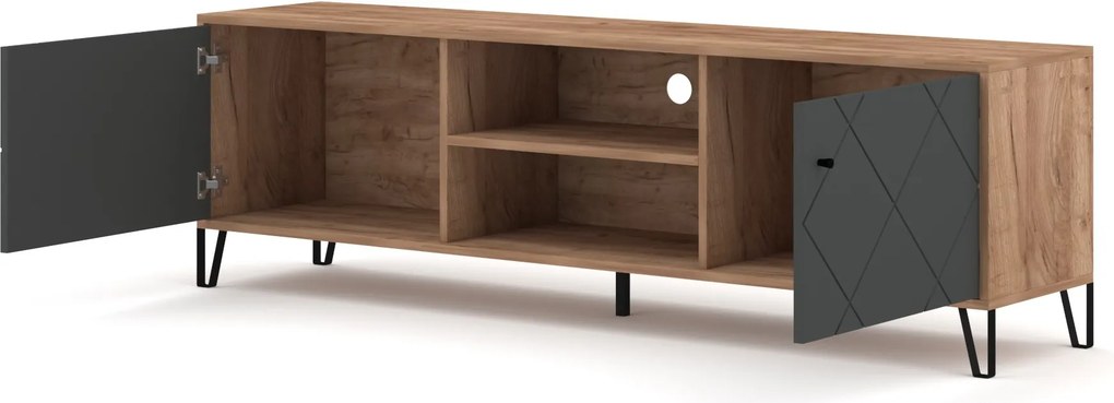 TV stolík Bilbao 183 cm dub Craft Tobacco/grafit
