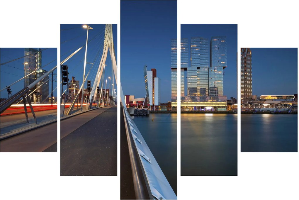 Obraz - Súmrak v Rotterdame, Holandsko (150x105 cm)