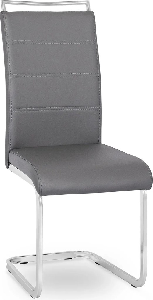 Jídelní židle Loca ekokůže šedá/stříbrná