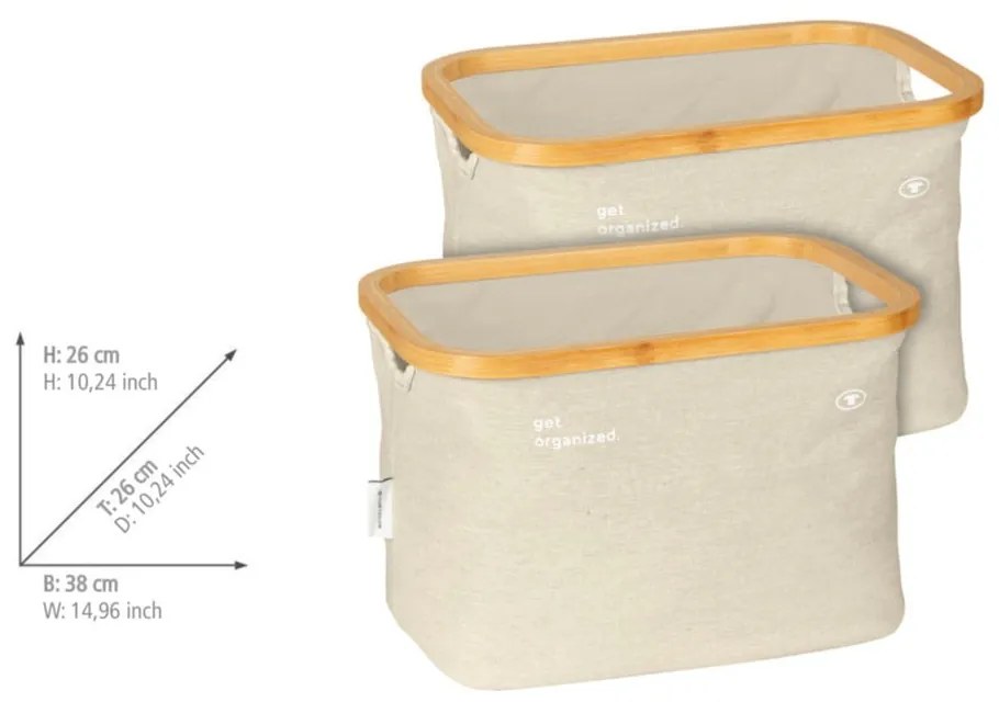 Látkové košíky v súprave 2 ks 38x26x26 cm Tom Tailor – Wenko