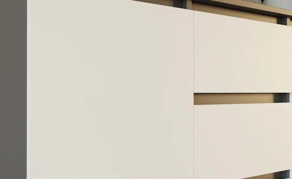 Komoda Malwa 2D3S 120 cm antracit/bílá