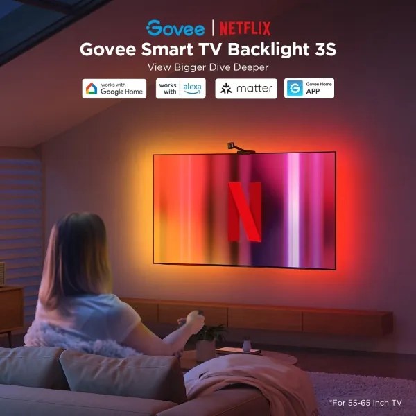 Govee - Backlight 3S Netflix TV 55-65" SMART LED podsvietenie RGBICW Wi-Fi + DO