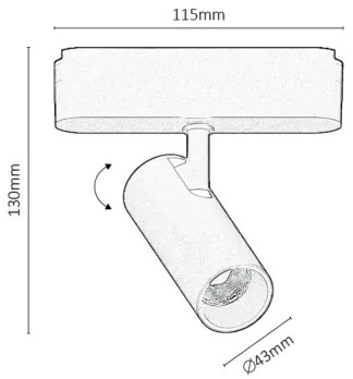 Rabalux 70126 - LED Stm. bod. sviet. do 1-fáz. lišt. sys. LiTrack LED/9W/24V