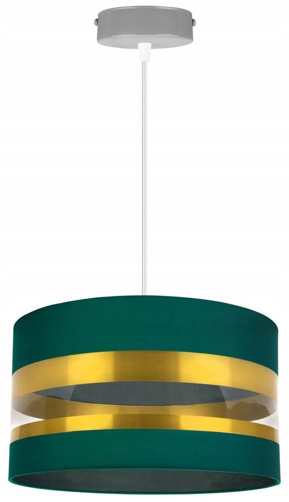 Závesné svietidlo Intense Gold, 1x textilné tienidlo (výber zo 6 farieb), (výber z 3 farieb konštrukcie), (fi 35cm)