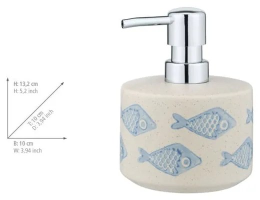 Bielo-modrá keramická súprava doplnkov do kúpeľne Aquamarin – Wenko