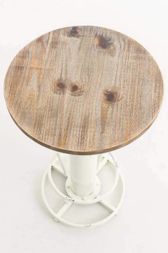 Kovový barový stôl Ruhr v industriálnom štýle - Biela antik